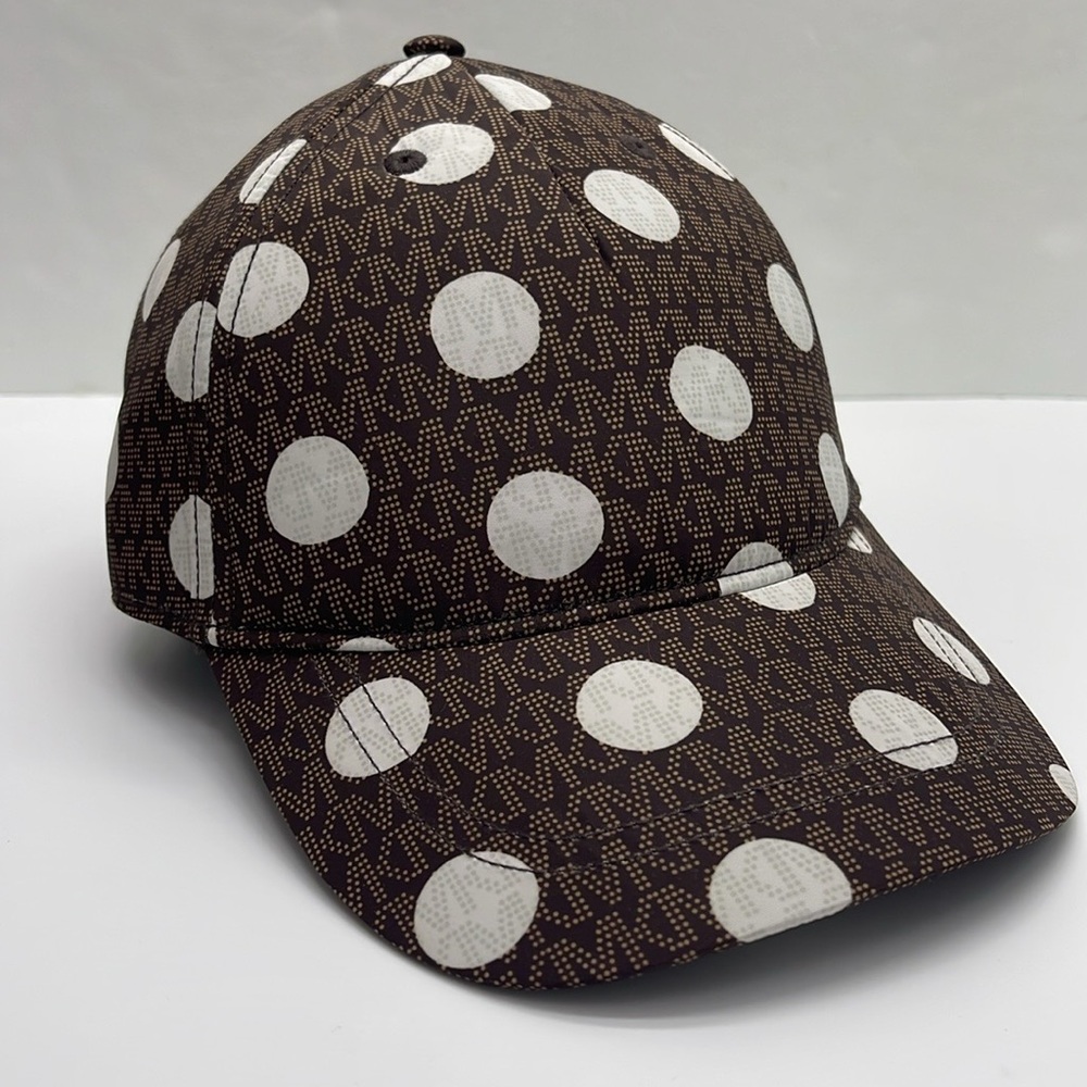 Michael Kors Women's Baseball Cap Hat Adjustable OS Chocolate BROWN DOTS
NWT